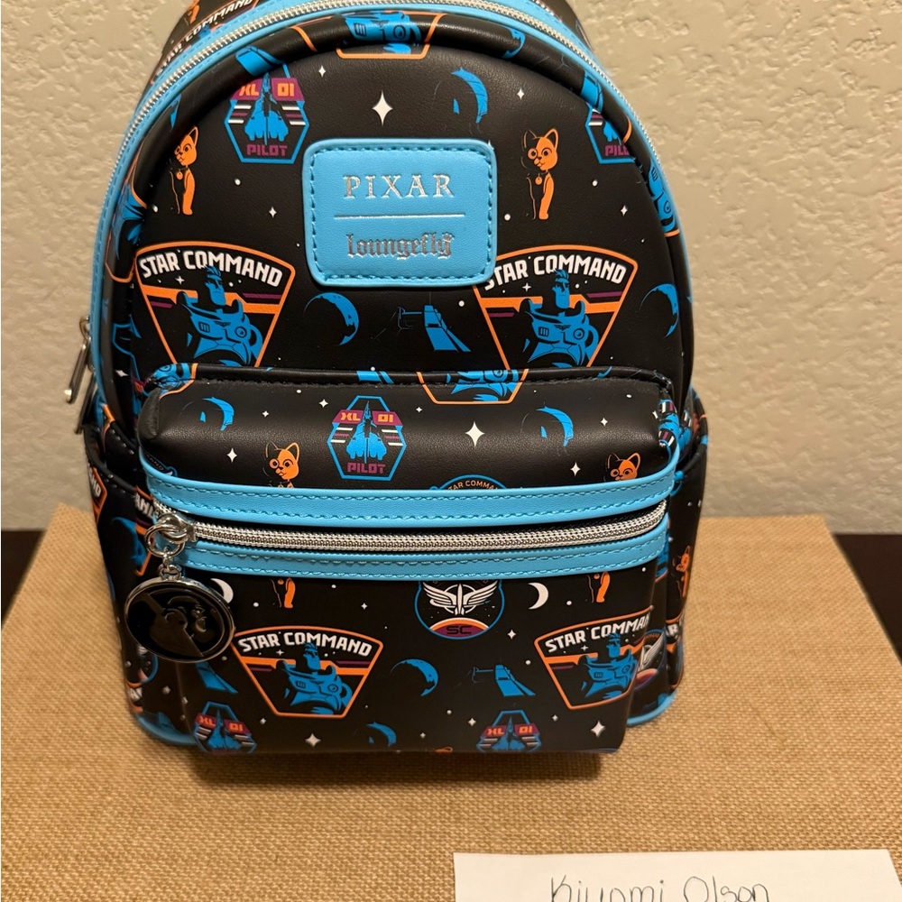 Loungefly Pixar Star Command Black & Blue Mini Backpack